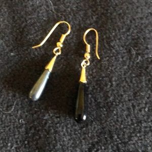 Natural hematite pierced earrings